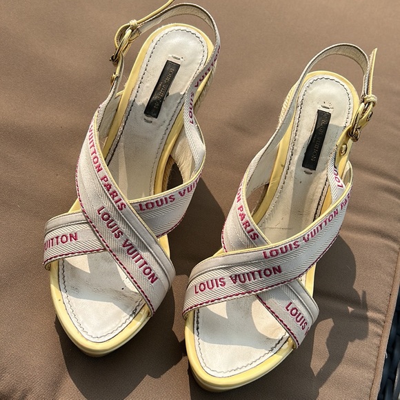 Authentic Louis Vuitton Wedge Sandals-sz 39 - Picture 2 of 8